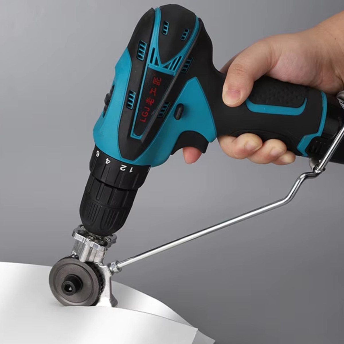 Electric Drill Metal Cutting Attachment with Safety Features