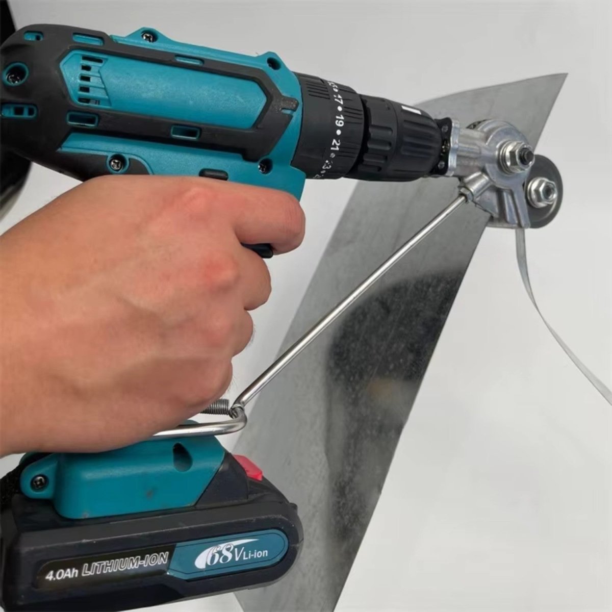 Electric Drill Metal Cutting Attachment with Safety Features