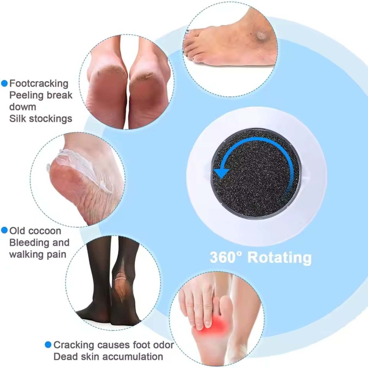 Electric Callus Remover with Ergonomic Grip and Washable Head