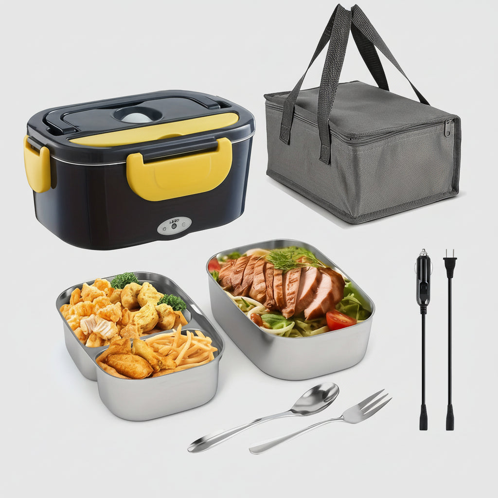3-in-1 Electric Lunch Box Food Heater with Insulated Carry Bag