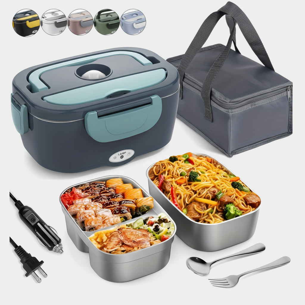 3-in-1 Electric Lunch Box Food Heater with Insulated Carry Bag