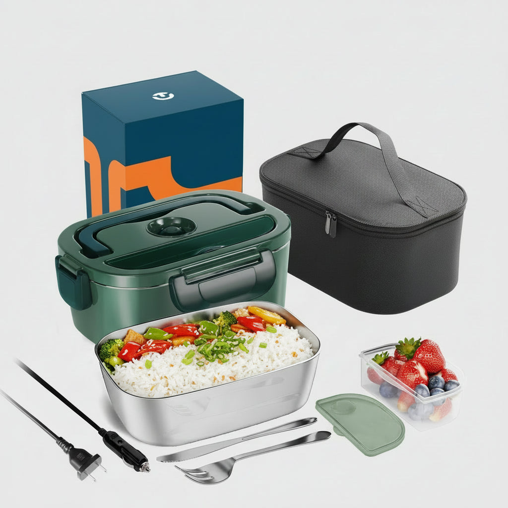 3-in-1 Electric Lunch Box Food Heater with Insulated Carry Bag