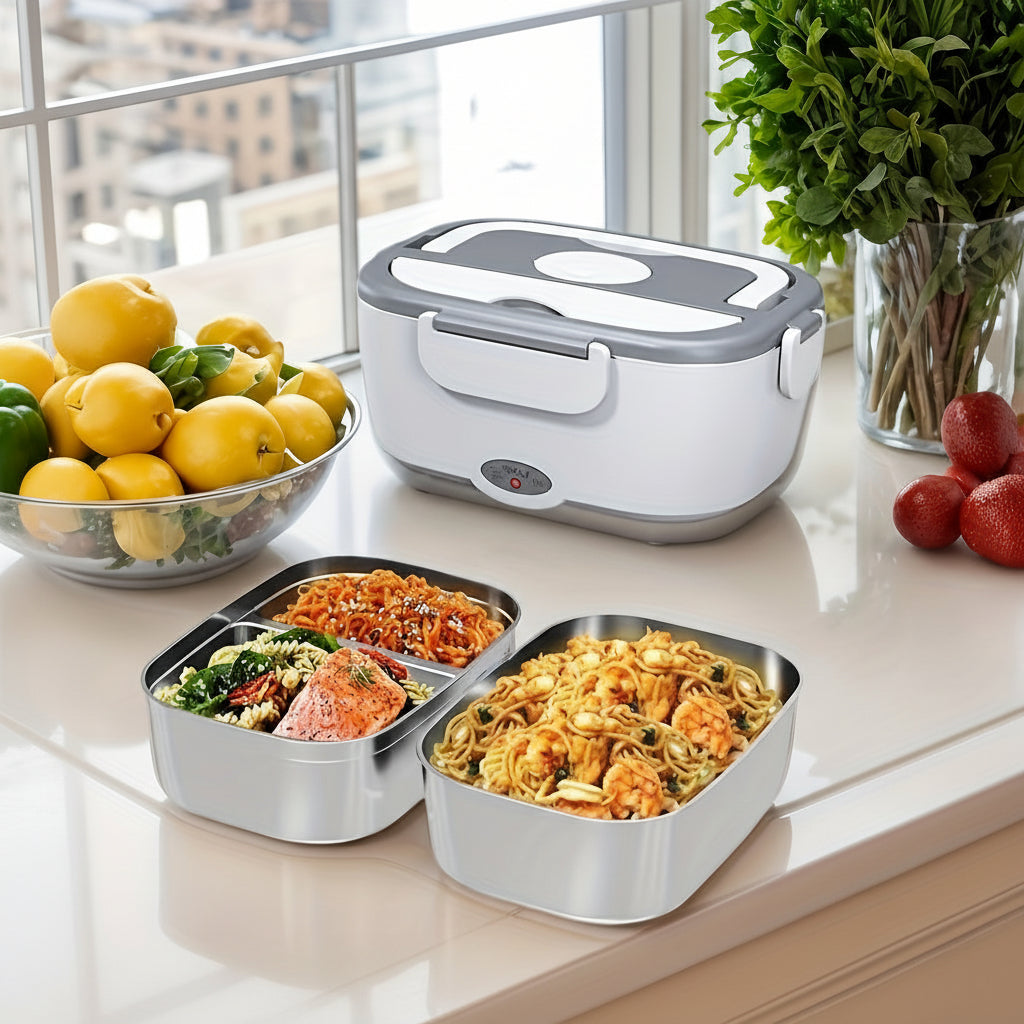 3-in-1 Electric Lunch Box Food Heater with Insulated Carry Bag