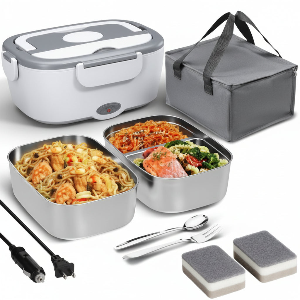 3-in-1 Electric Lunch Box Food Heater with Insulated Carry Bag