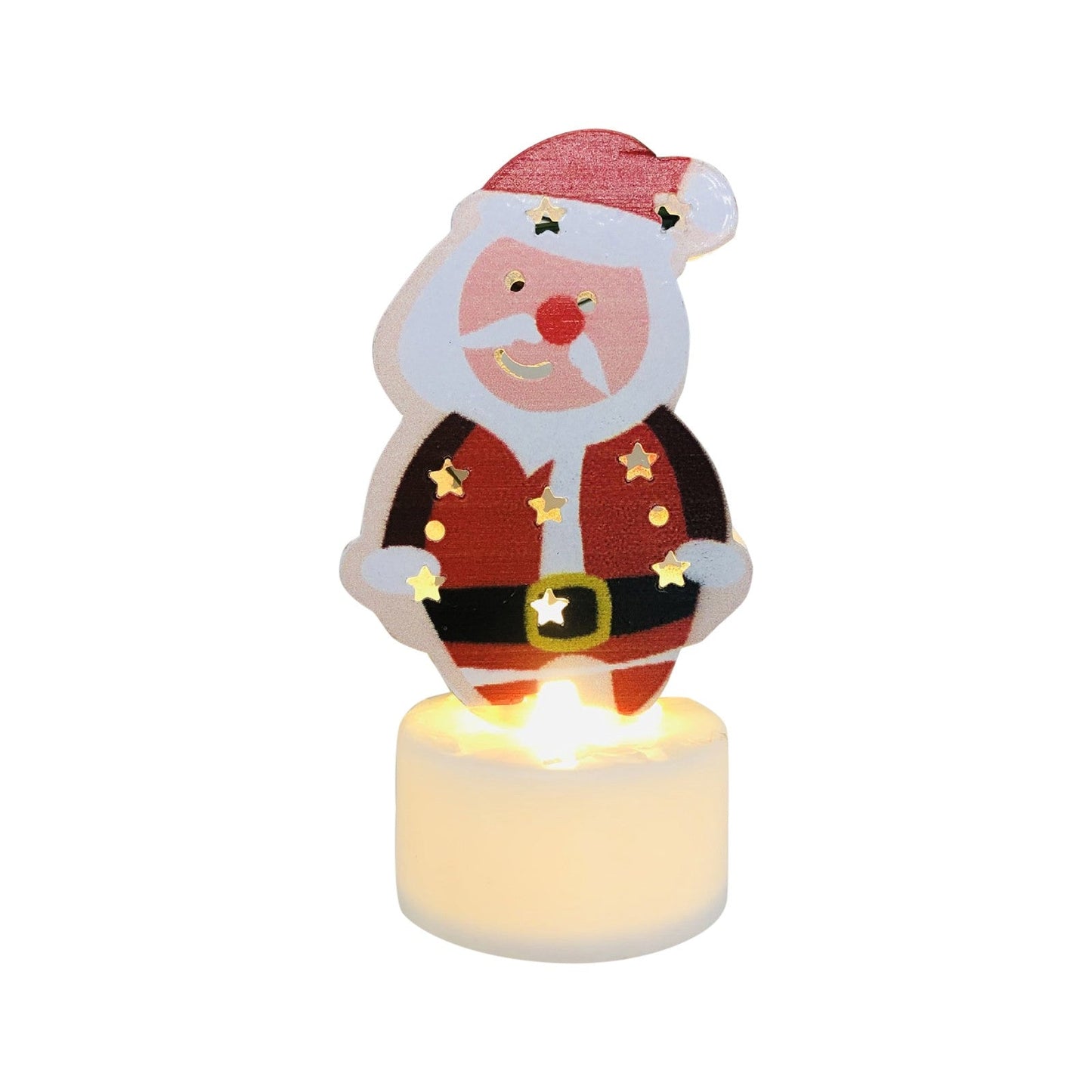 Electronic LED Christmas Candle Lamps - Santa, Snowman & Tree Night Lights for Festive Decor