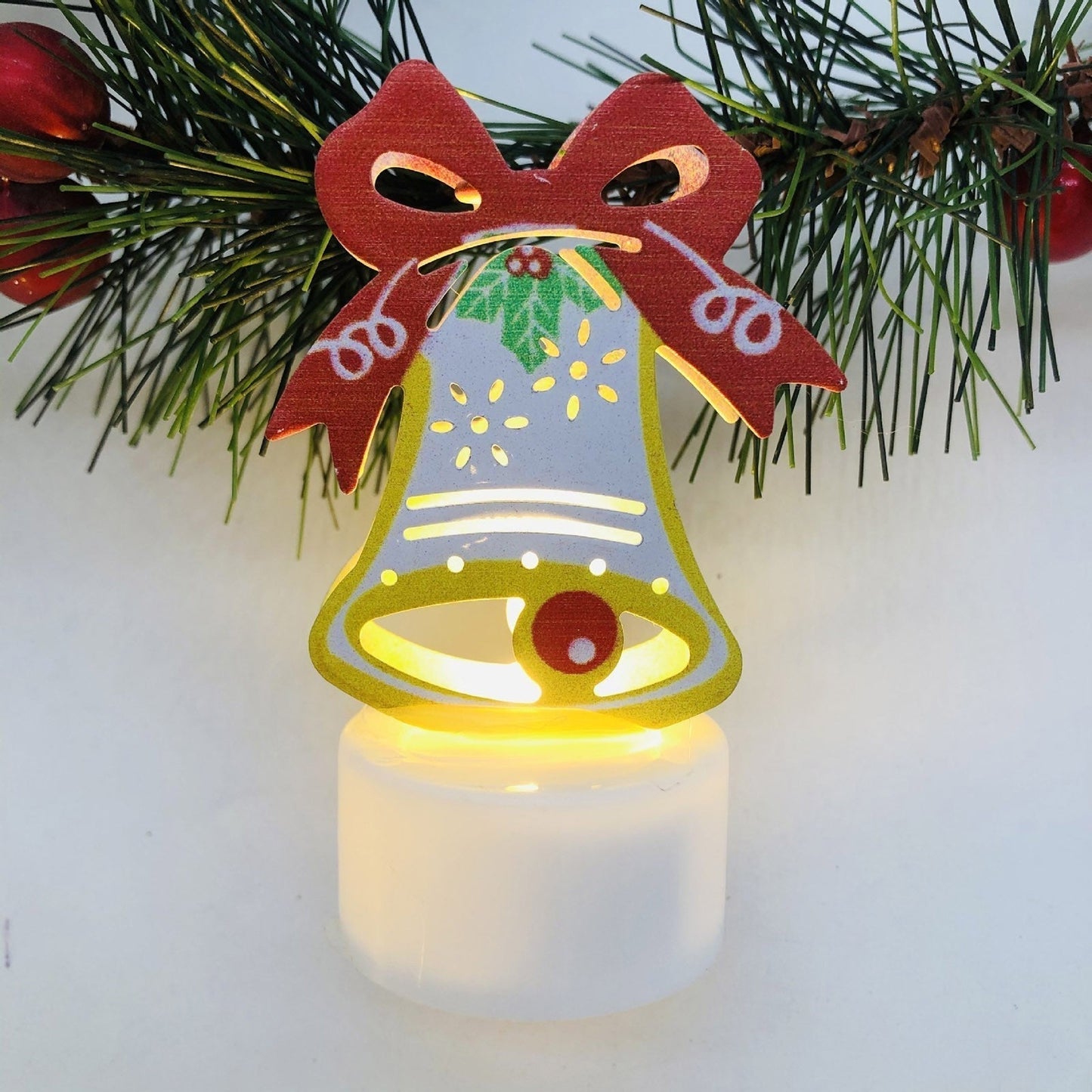 Electronic LED Christmas Candle Lamps - Santa, Snowman & Tree Night Lights for Festive Decor
