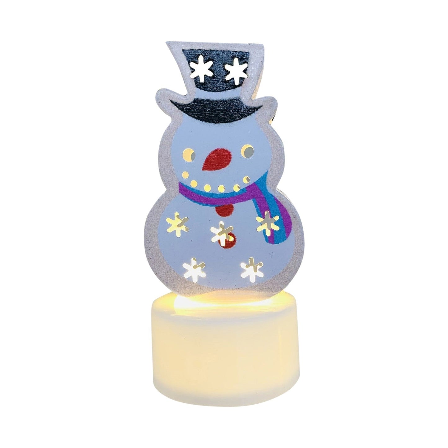 Electronic LED Christmas Candle Lamps - Santa, Snowman & Tree Night Lights for Festive Decor