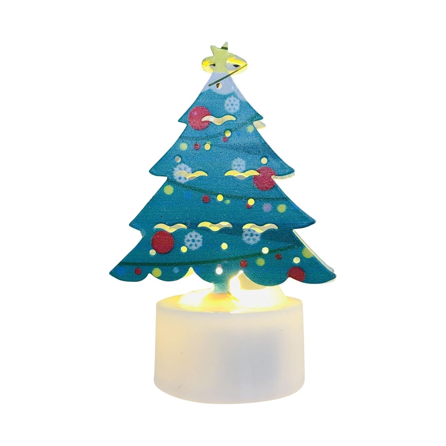 Electronic LED Christmas Candle Lamps - Santa, Snowman & Tree Night Lights for Festive Decor