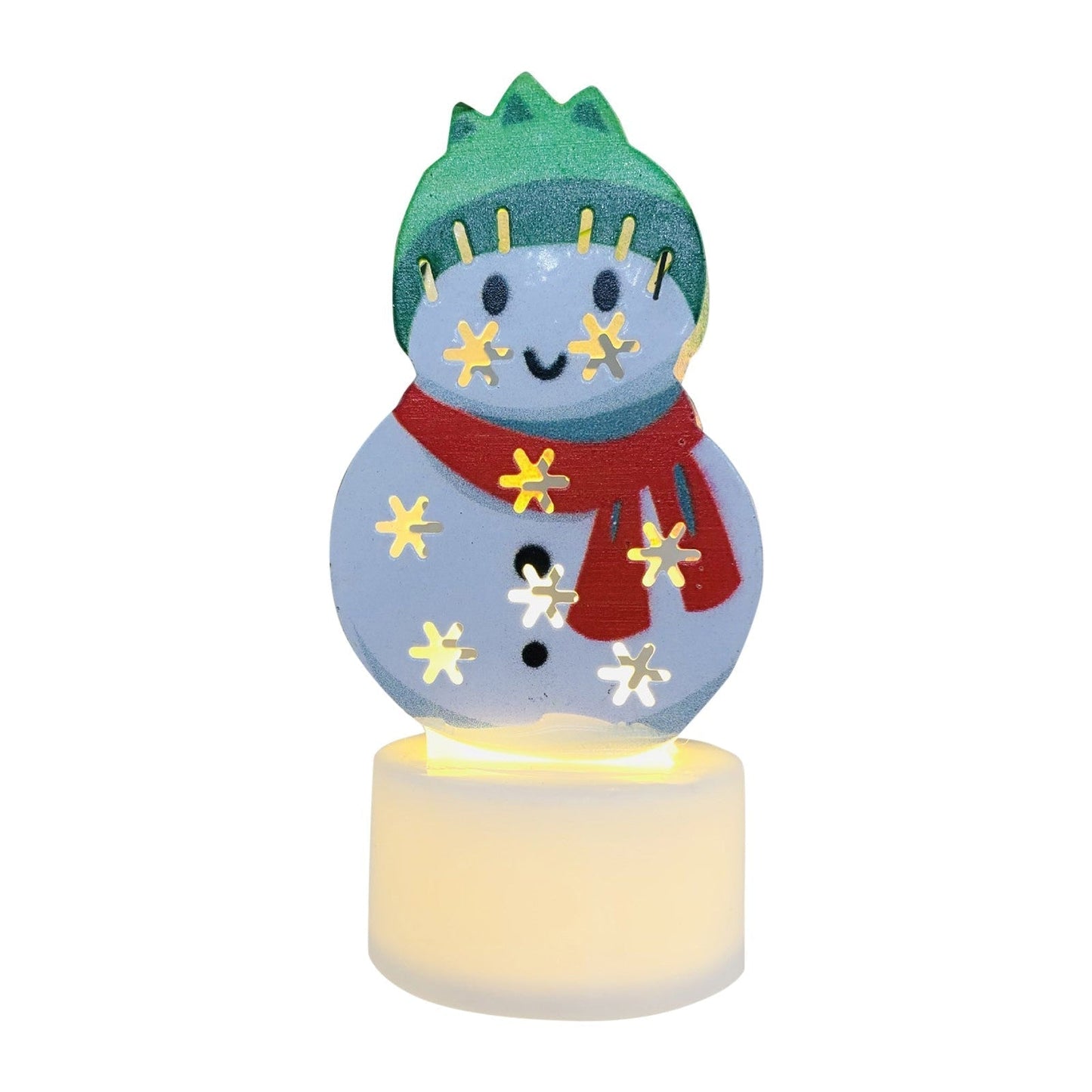 Electronic LED Christmas Candle Lamps - Santa, Snowman & Tree Night Lights for Festive Decor