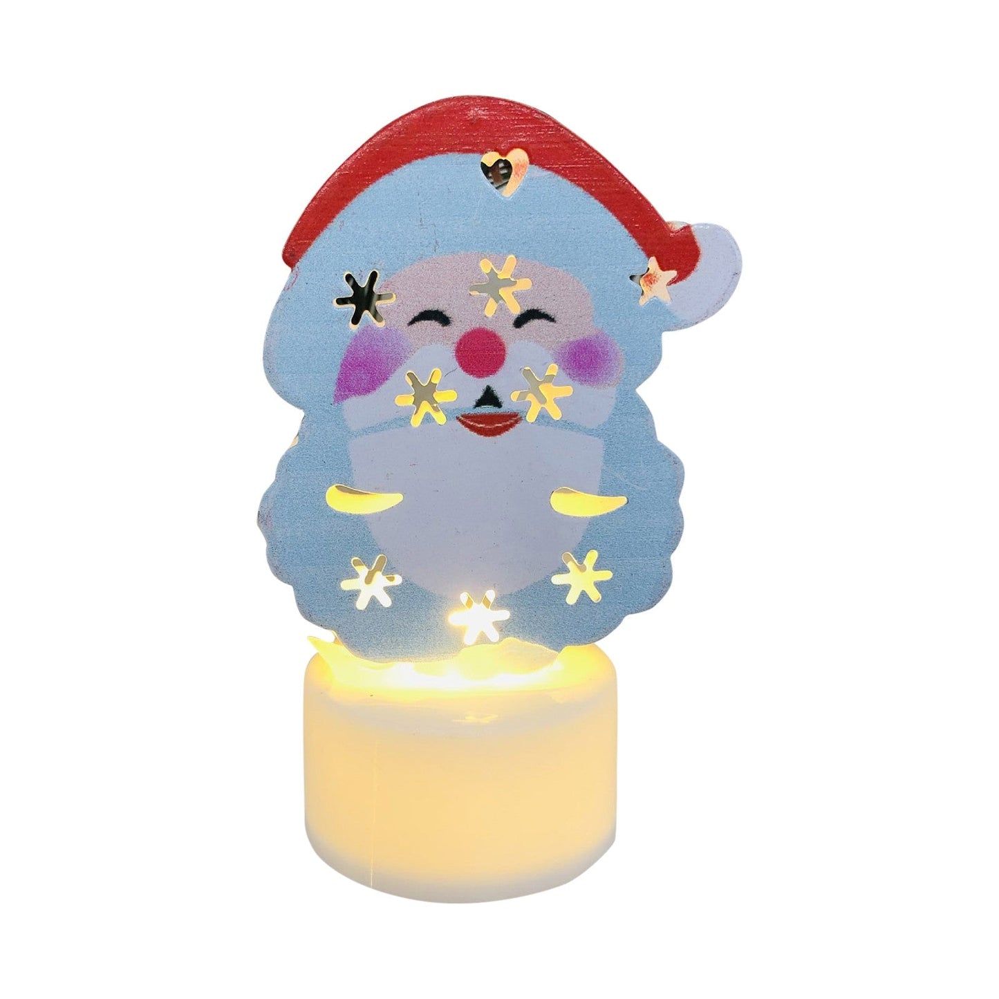 Electronic LED Christmas Candle Lamps - Santa, Snowman & Tree Night Lights for Festive Decor