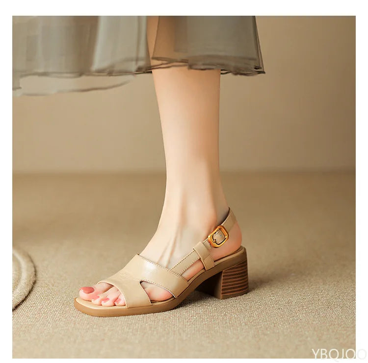 Square Toe Low Heel Slingback Pumps for Women