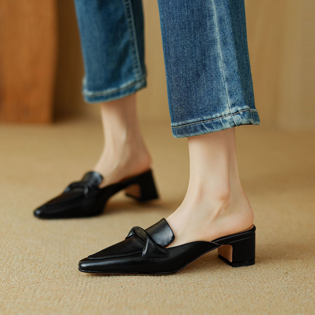 Elegant Women's Bow Mules with Cushioned Comfort