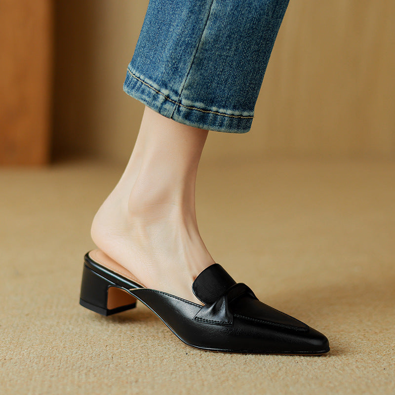 Elegant Women's Bow Mules with Cushioned Comfort