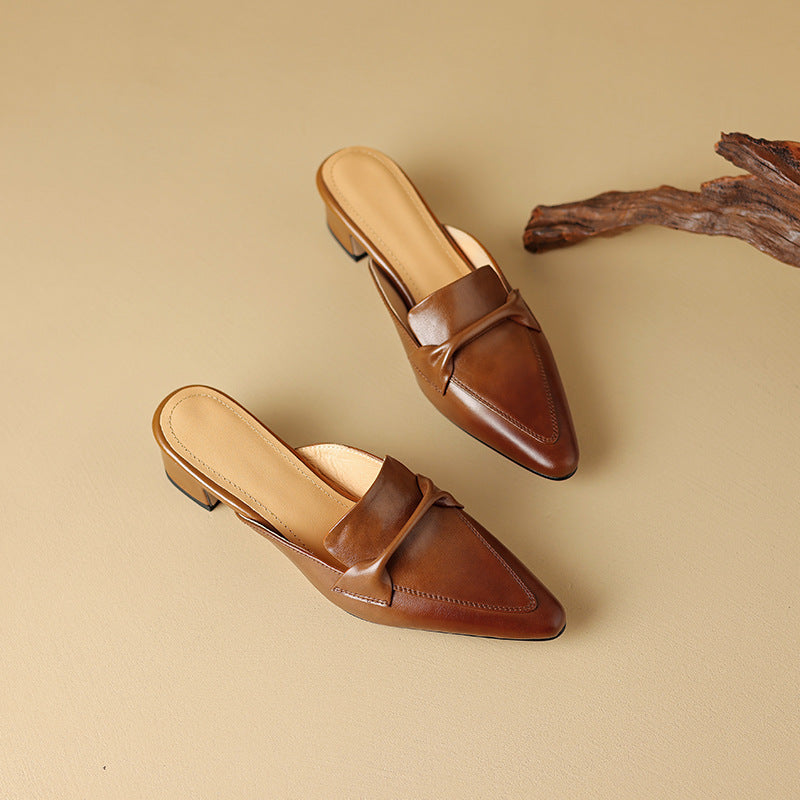 Elegant Women's Bow Mules with Cushioned Comfort