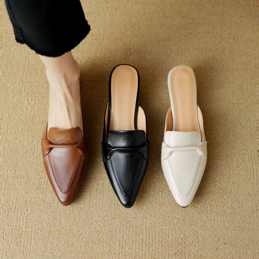 Elegant Women's Bow Mules with Cushioned Comfort