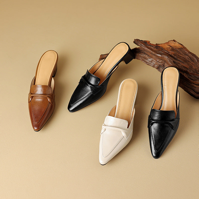 Elegant Women's Bow Mules with Cushioned Comfort