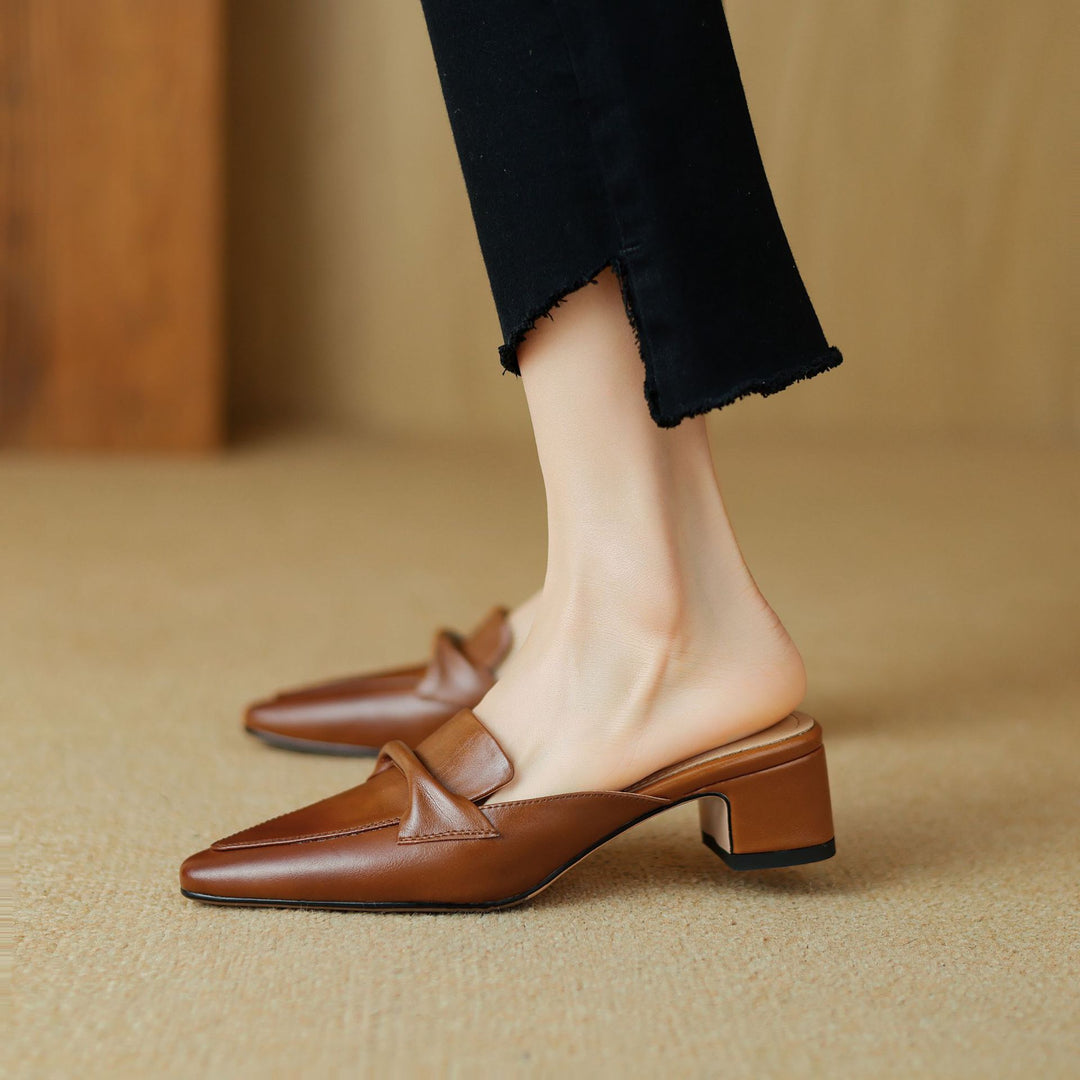 Elegant Women's Bow Mules with Cushioned Comfort