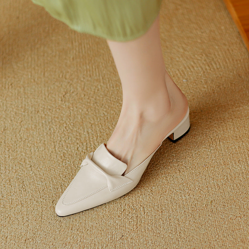 Elegant Women's Bow Mules with Cushioned Comfort