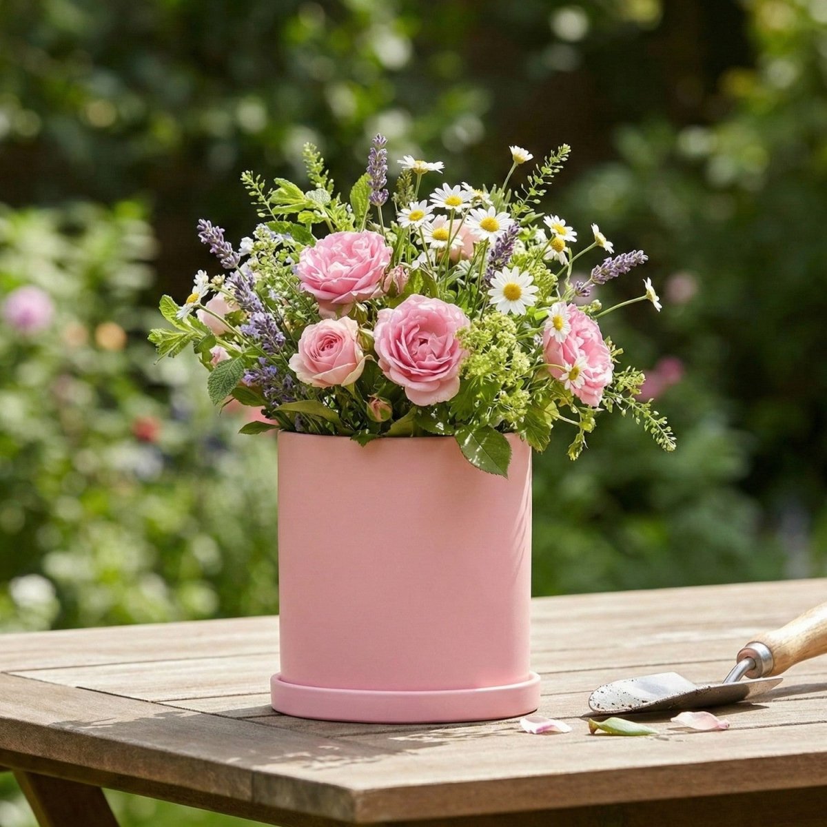 Elegant Ceramic Flowerpot with Matching Saucer