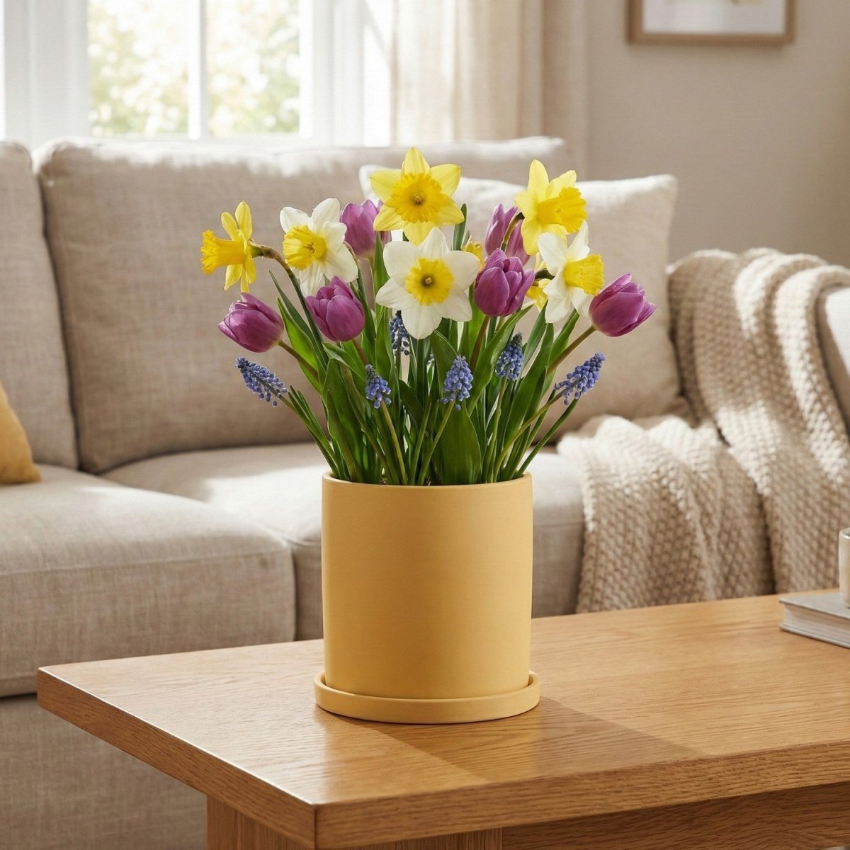Elegant Ceramic Flowerpot with Matching Saucer