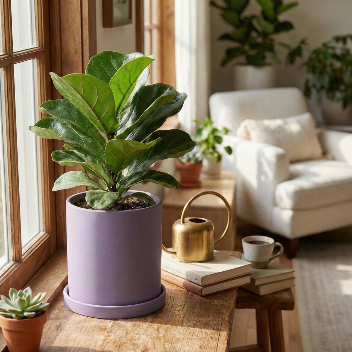 Elegant Ceramic Flowerpot with Matching Saucer