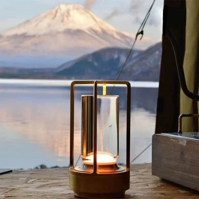 Crystal Glass Touch Control Table Lamp with USB Charging
