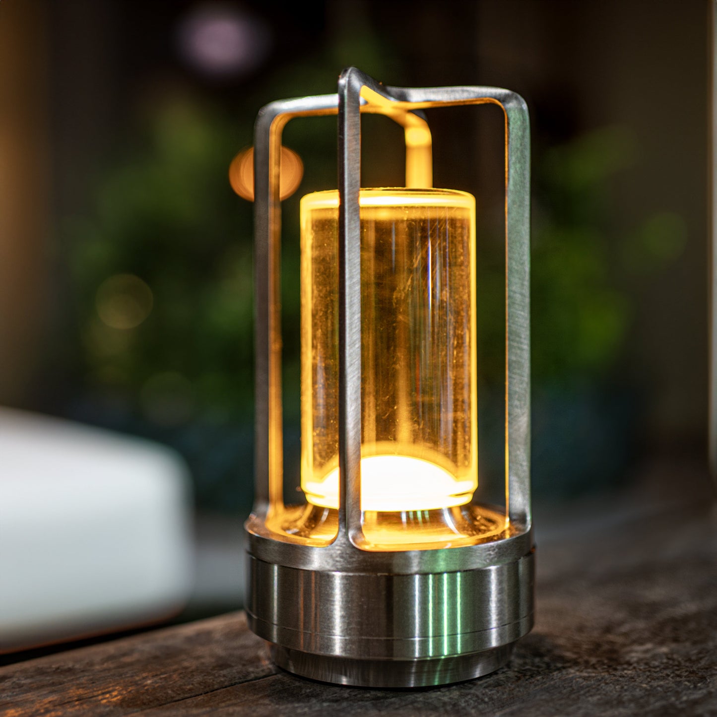 Crystal Glass Touch Control Table Lamp with USB Charging