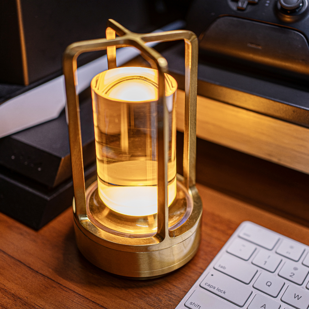 LED Crystal Table Lamp with Rechargeable Candle Effect