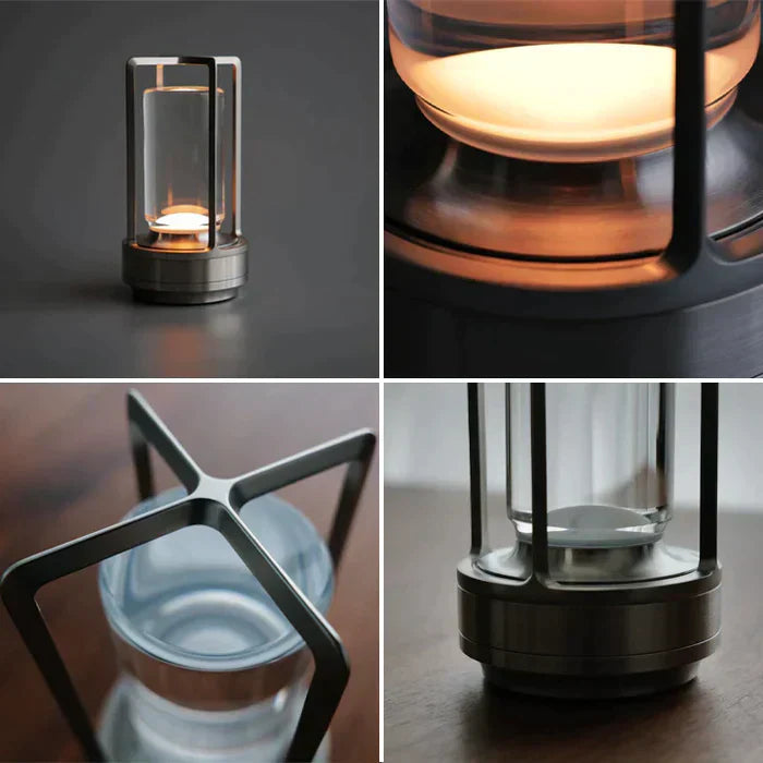 LED Crystal Table Lamp with Rechargeable Candle Effect