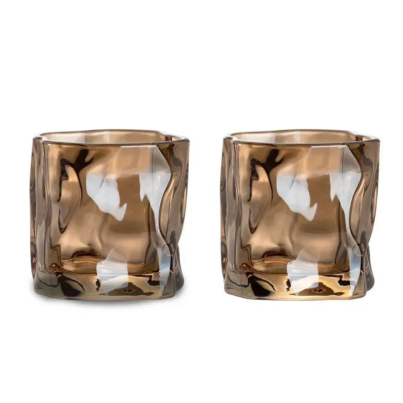Elegant Ripple Glass Whisky Tumbler