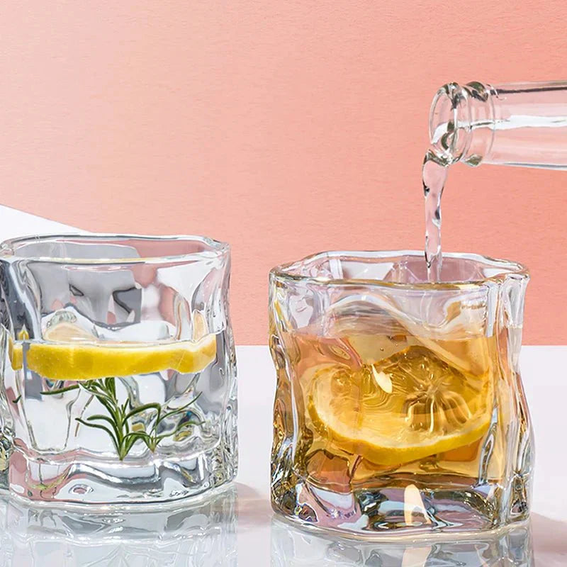 Elegant Ripple Glass Whisky Tumbler