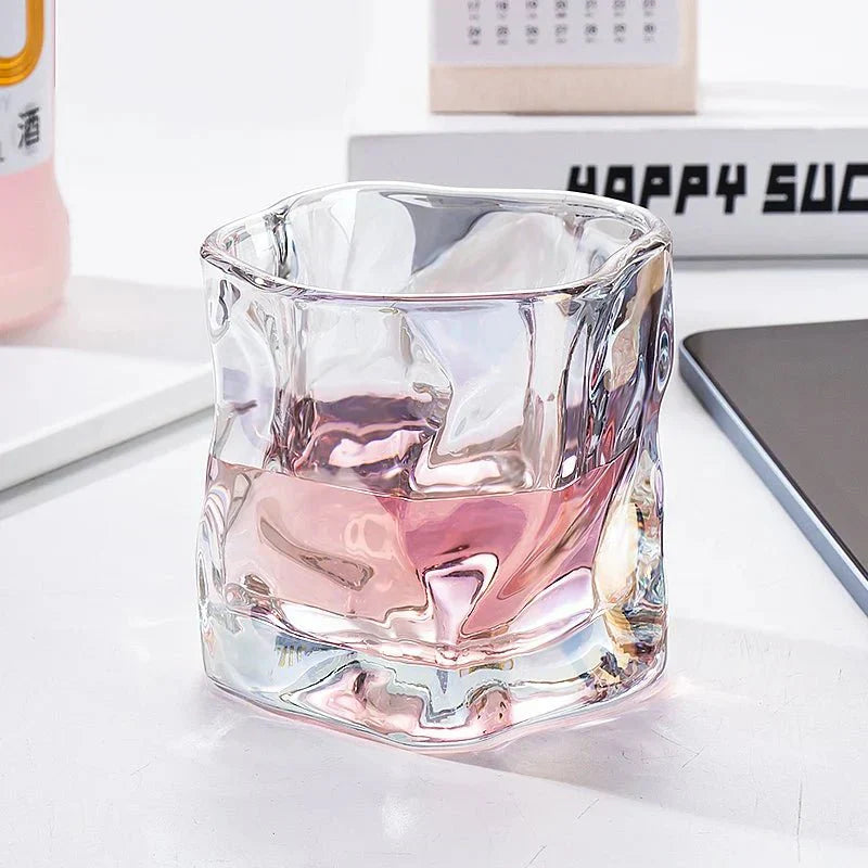 Elegant Ripple Glass Whisky Tumbler