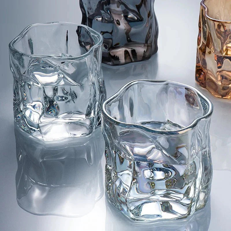 Elegant Ripple Glass Whisky Tumbler