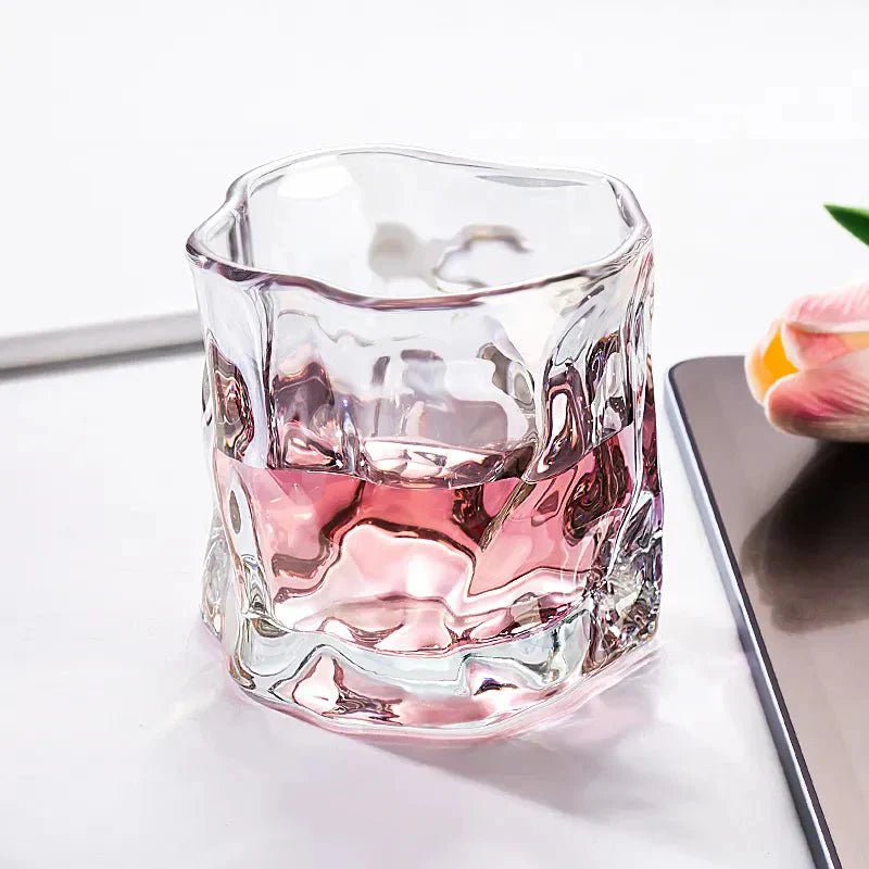Elegant Ripple Glass Whisky Tumbler