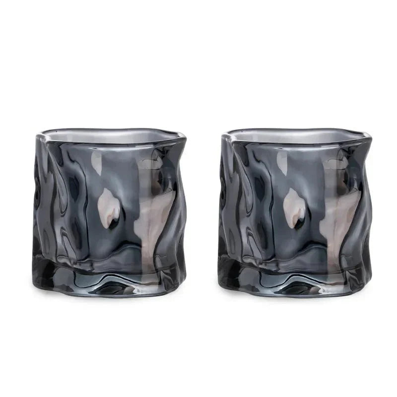 Elegant Ripple Glass Whisky Tumbler