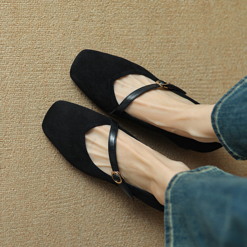 Women's Adjustable Buckle Strap Block Heel Pumps