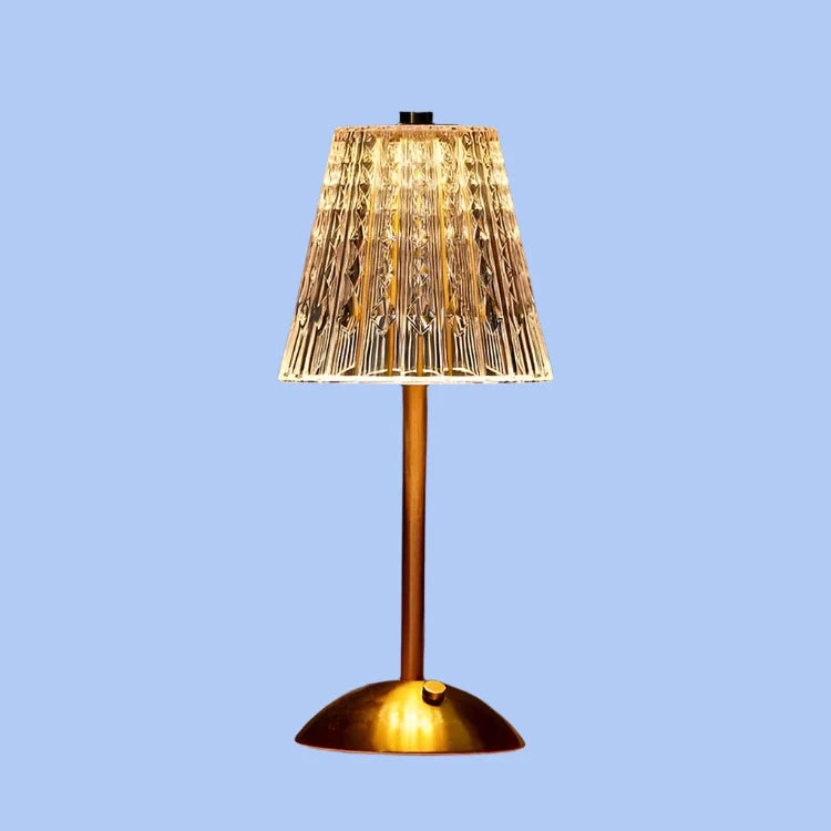 Crystal Table Lamp with USB Charging and Cordless Design