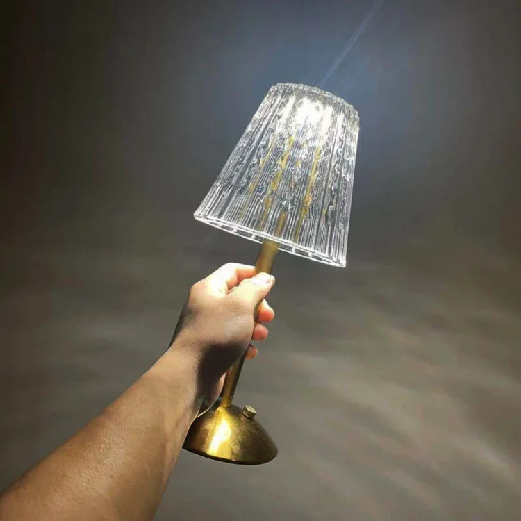 Wireless Crystal Table Lamp with USB Rechargeable LED Light