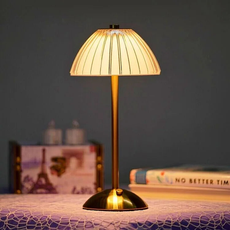 Crystal Table Lamp with USB Charging and Cordless Design