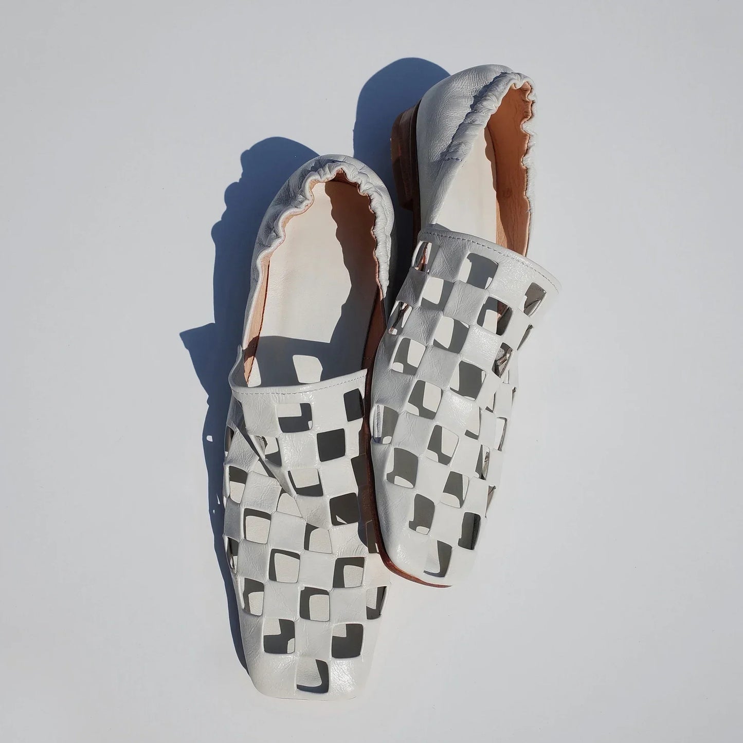 Checkered Slip-On Mules with Elastic Back Strap