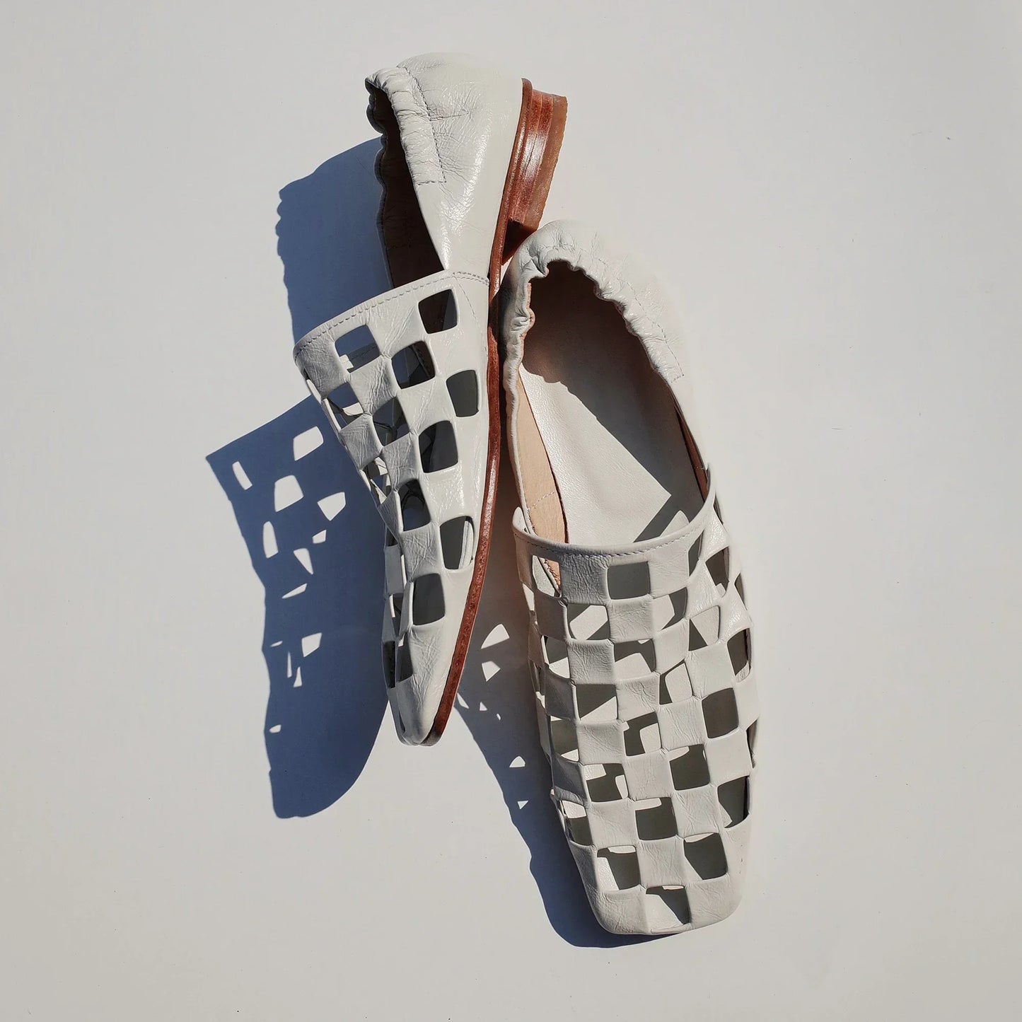 Checkered Slip-On Mules with Elastic Back Strap
