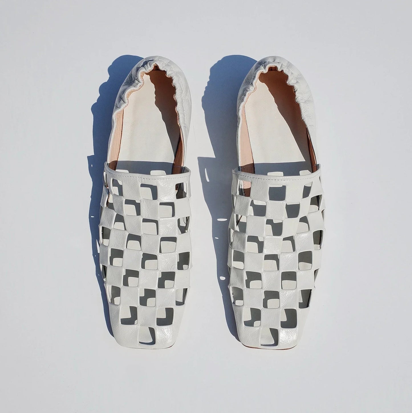 Checkered Slip-On Mules with Elastic Back Strap