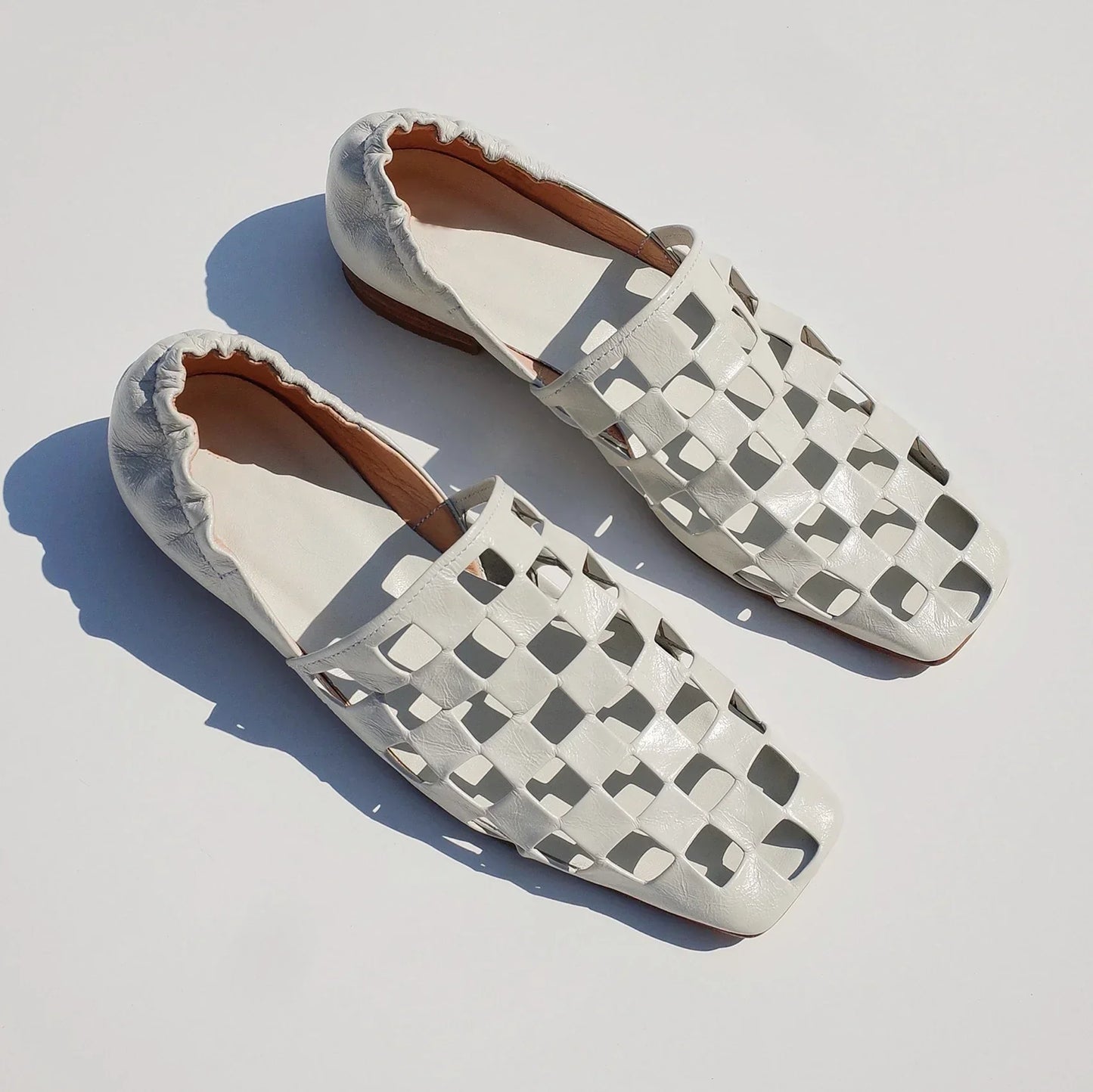 Checkered Slip-On Mules with Elastic Back Strap