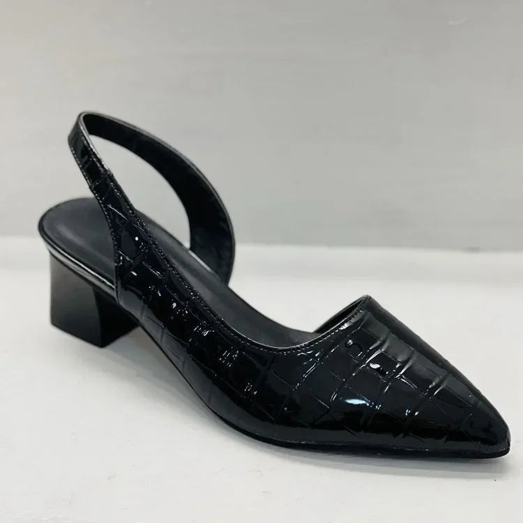 Orthopedic Block Heels with Adjustable Slingback Strap
