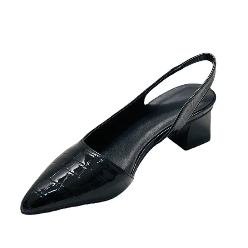 Orthopedic Block Heels with Adjustable Slingback Strap