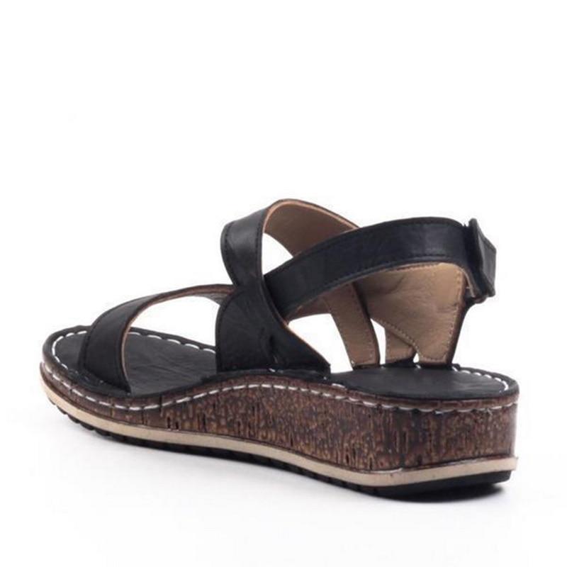 Women's Open Toe Strappy Wedge Sandals with Slingback Strap