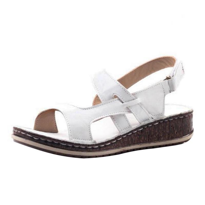 Women's Open Toe Strappy Wedge Sandals with Slingback Strap