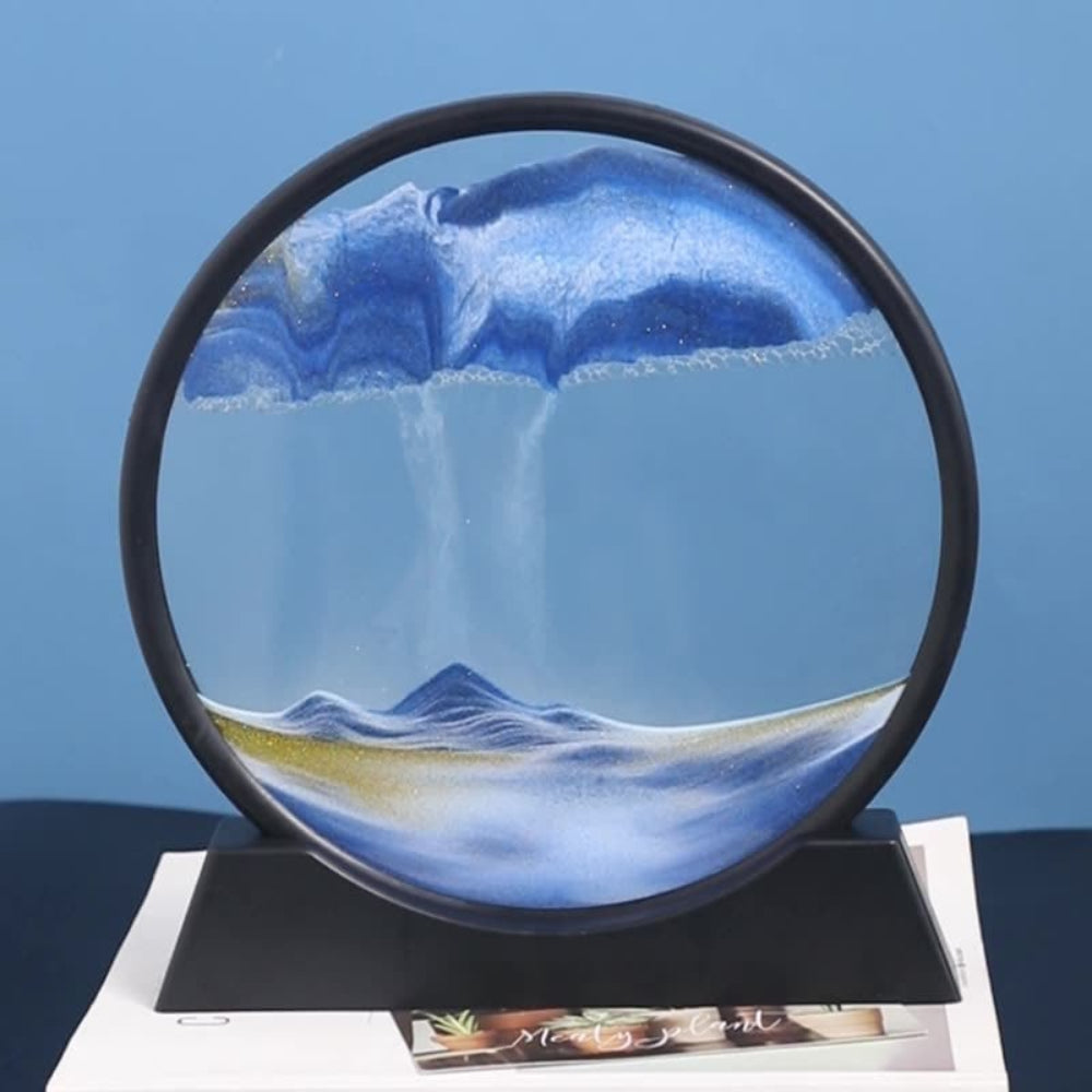 3D Moving Sand Art Glass Sculpture for Calming Home Decor
