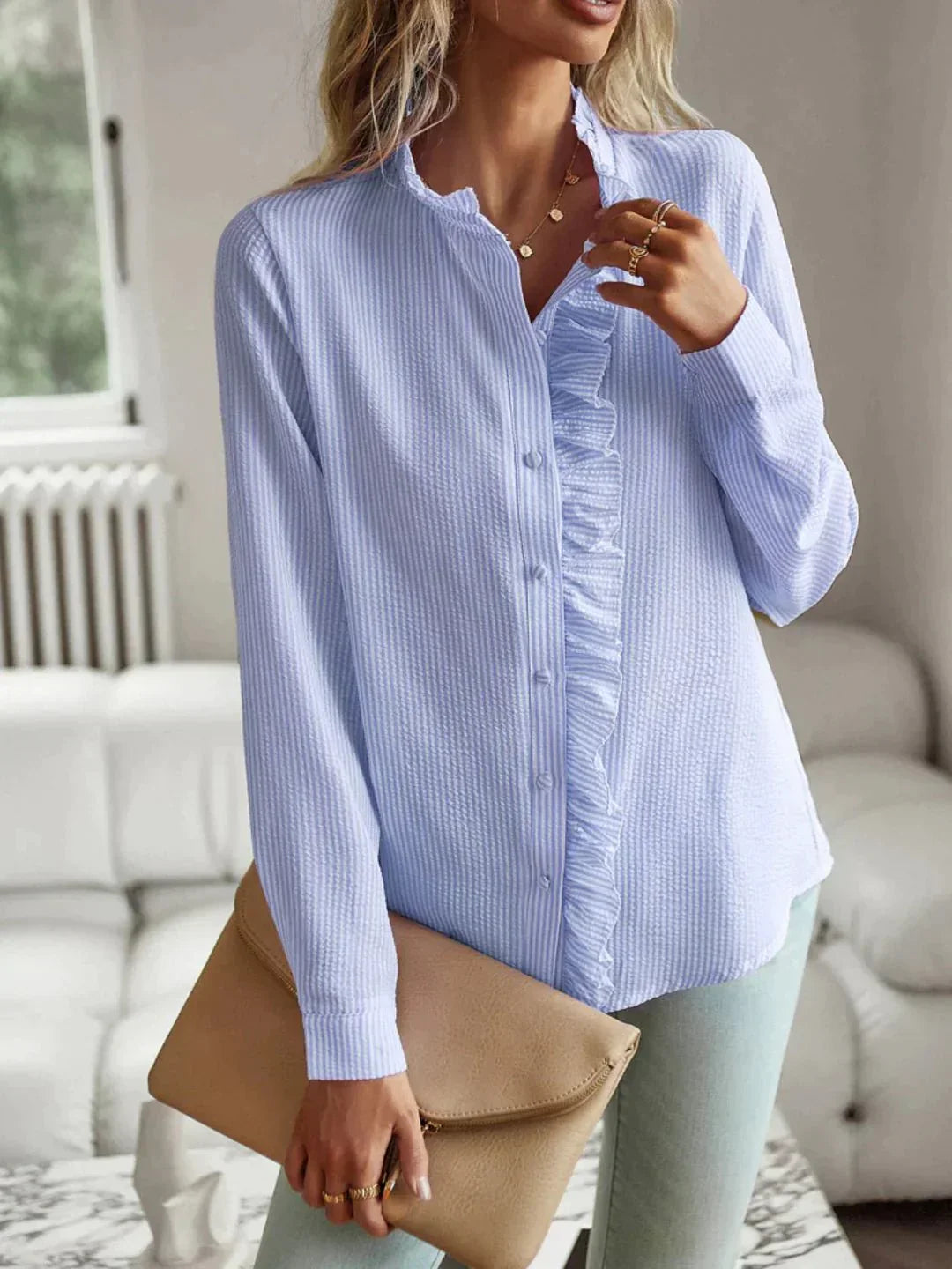 Stylish Printed Women's Shirt in Soft Shades