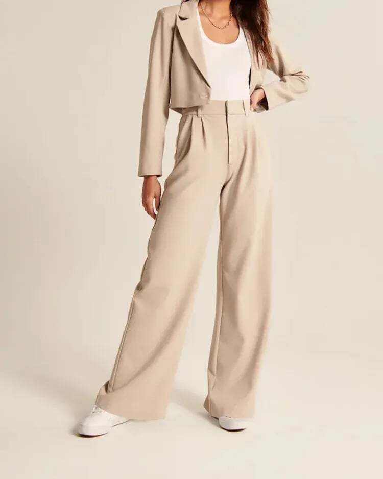 Elegant High Waist Wide Leg Pants